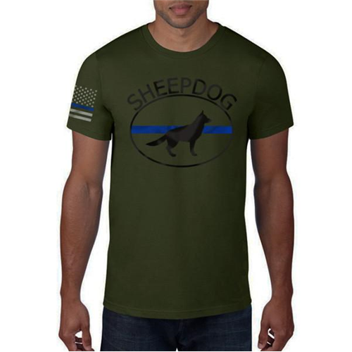 Men's T-Shirt -Thin Blue Line Sheepdog