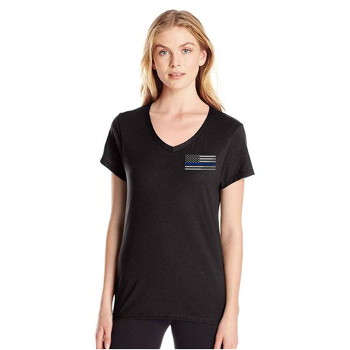 Women's V-neck - Small Logo, Thin Blue Line