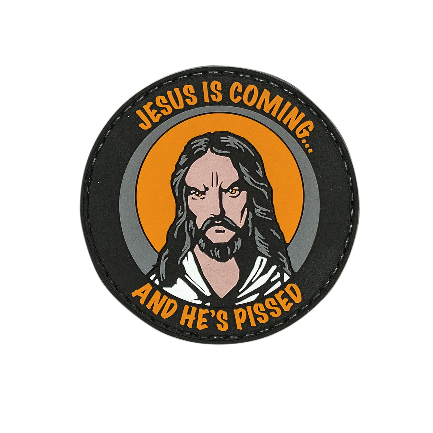 Jesus Is Coming And He's Pissed Rubber Patch (2.5)