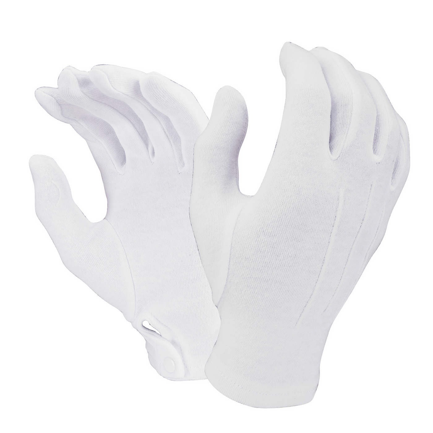 White Cotton Parade Gloves W/ Snap Back