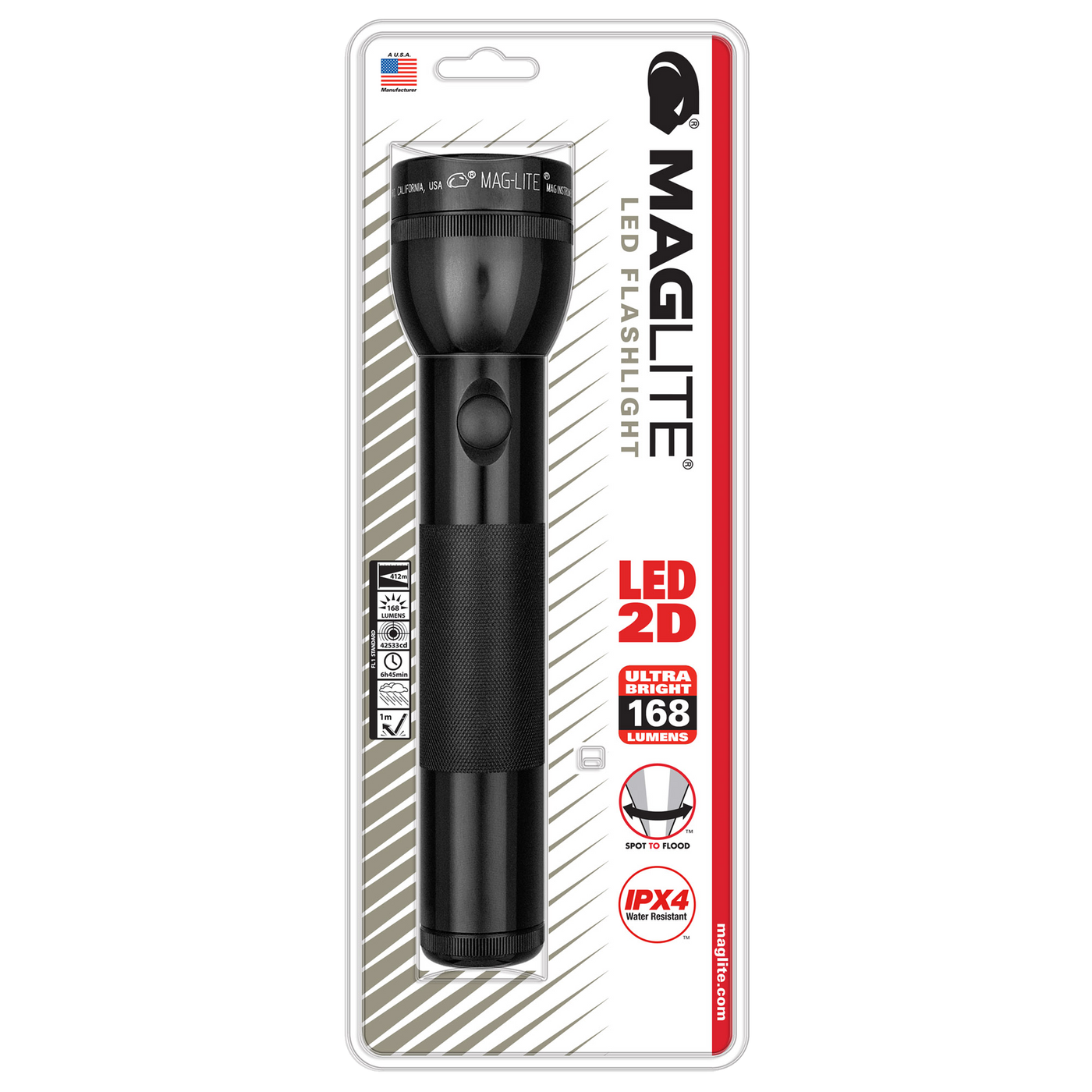 ST2D016 Maglite 2 D-Cell LED Flashlight Hang Pack